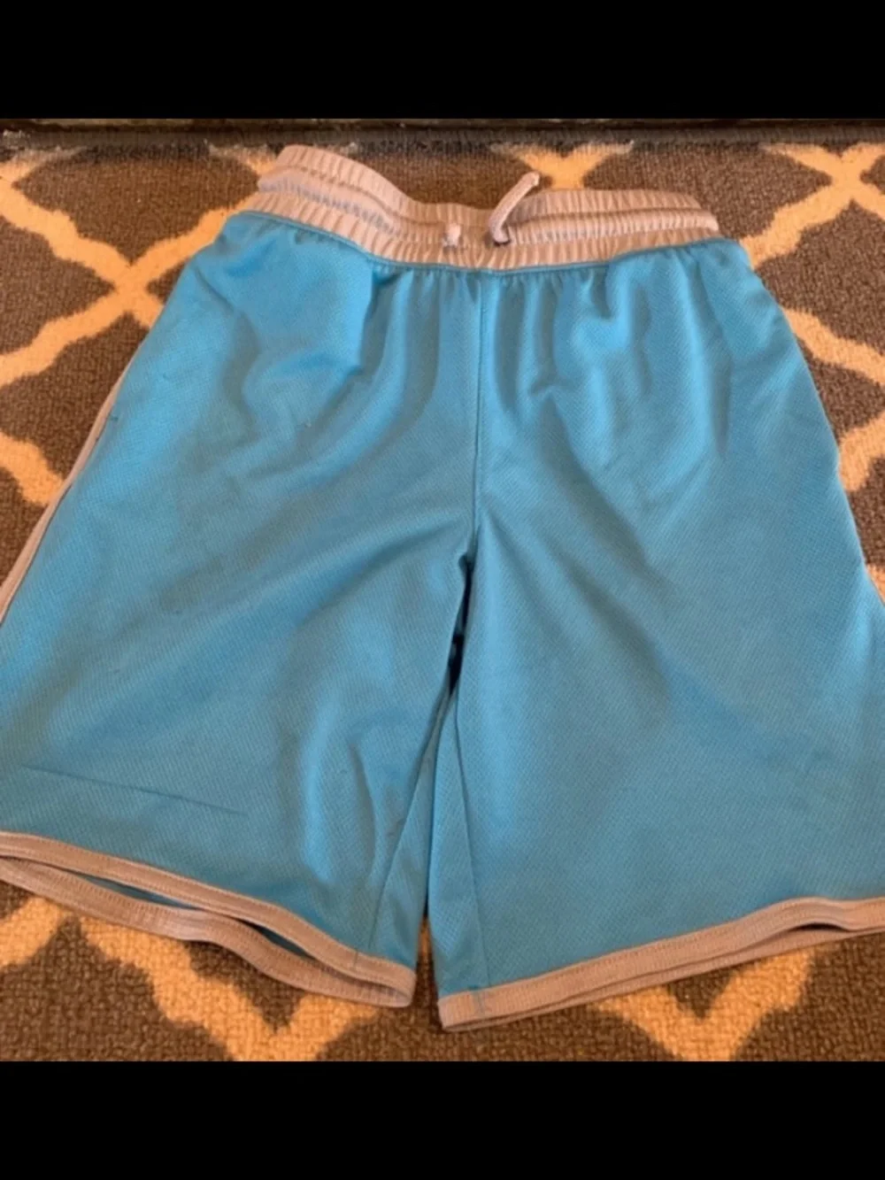 Boys Light Blue Athletic Mesh Shorts